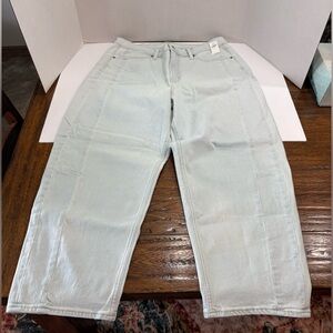 Old Navy barrel leg jeans high rise light wash high rise NWT size 14